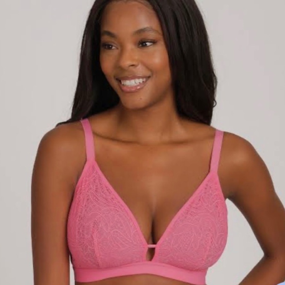 Lively “The Palm Lace Busty Bralette: Pink Hibiscus” Size 4